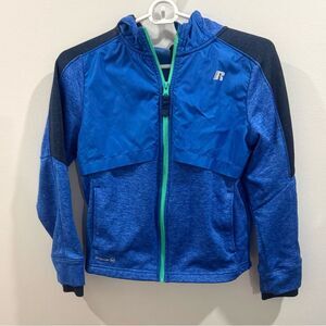 Russell high power 360 blue youth active hooded jacket size large